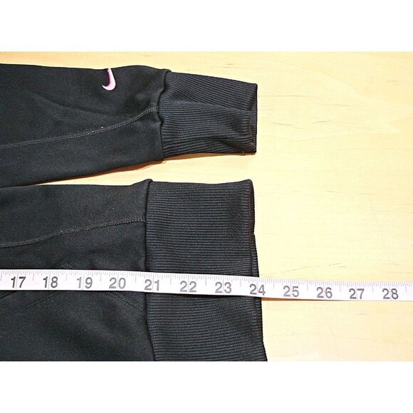 Womens Nike Therma Fit Zip Front Hoodie JUST DO IT Graphic Black Pink Size Small - Picture 6 of 12